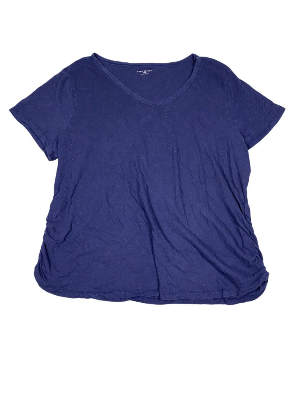 Lane Bryant Womens Plus Navy V-Neck Short Sleeve T-Shirt 18/20 Cotton Lightweigh